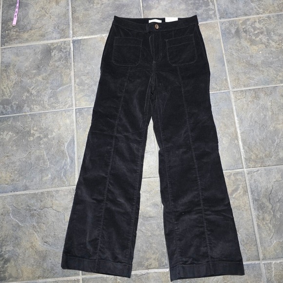 LC Lauren Conrad Pants - new LC Lauren Conrad Wide Leg  pants womens 10 Black Corduroy High Rise